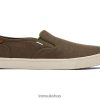 Toms Men Baja Slip On Dark Olive Shoes Z480RF481