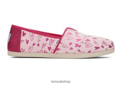 Toms Women Alpargata Foil Hearts Pink Hearts Shoes Z480RF61