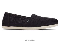 Toms Women Alpargata Geometric Lace Black Geometric Lace Shoes Z480RF121