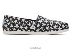 Toms Women Alpargata Sun Daisies Black Sun Daisies Shoes Z480RF54